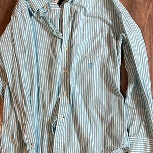 Tommy Hilfiger Light Blue and White Striped Shirt